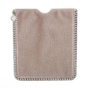 NEW STELLA MCCARTNEY Falabella iPad Case Faux Ponyhair Vegan Leather Gray/ Mauve
